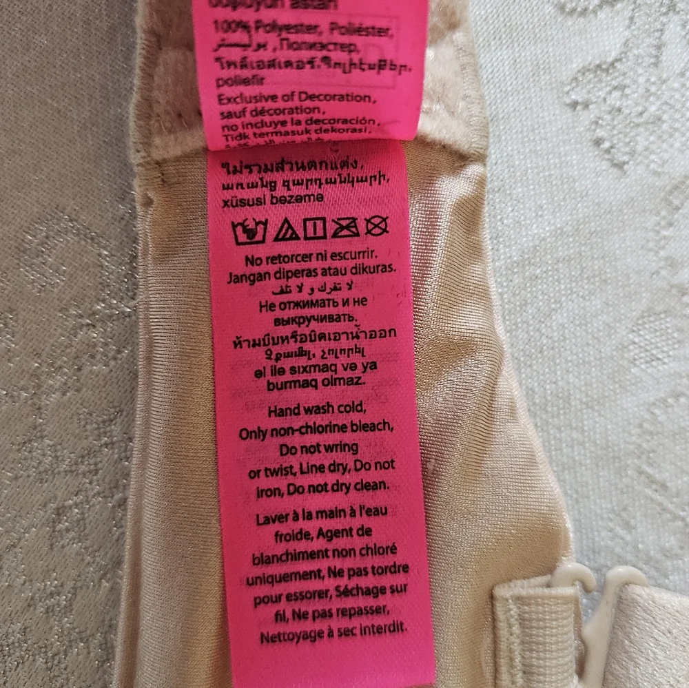 La SENZA Bra Classic Plunge Padded Push Up Underwire 2 Way Straps Beige SZ 36D - Picture 8 of 11